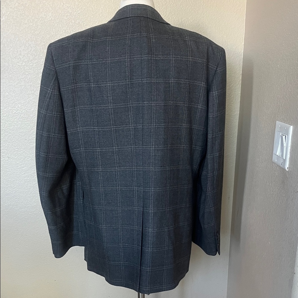 Oscar de la Renta Charcoal Plaid Blazer - Picture 2 of 14